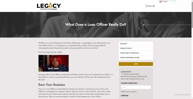 Security scan screenshot of https://legacymutual.com/mortgage-101/what-does-a-loan-officer-do/