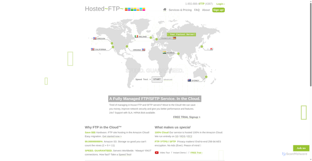 Security scan screenshot of https://hostedftp.com