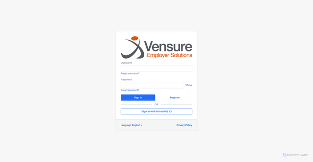 Security scan screenshot of https://vnsint-ep.prismhr.com