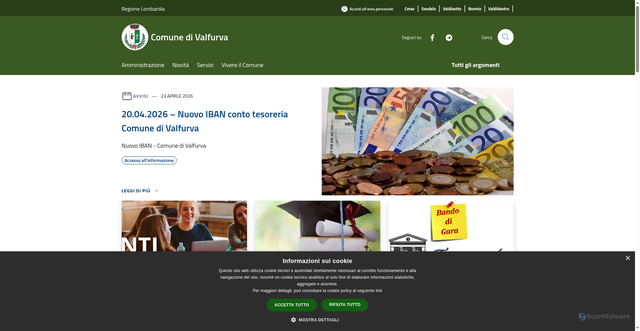 Security scan screenshot of https://www.comune.valfurva.so.it