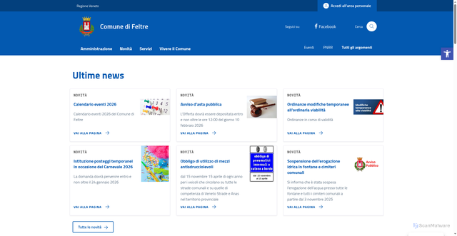 Security scan screenshot of https://comune.feltre.bl.it/