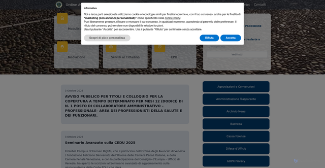 Security scan screenshot of https://www.ordineavvocatilodi.it/