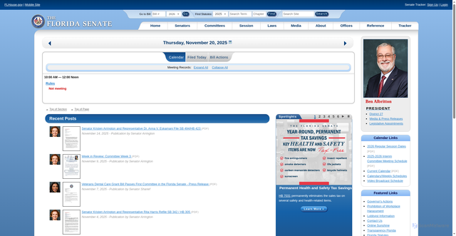 Security scan screenshot of https://flsenate.gov/