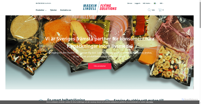 Security scan screenshot of https://maskinlindell.se