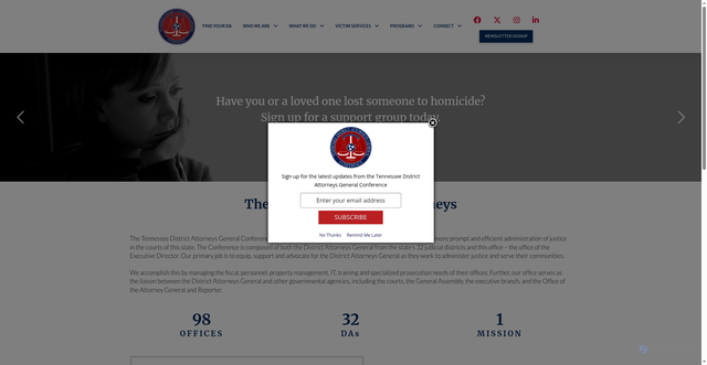 Security scan screenshot of https://www.tndagc.org/#findda