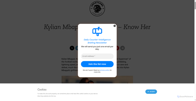 Security scan screenshot of https://greatgameindia.com/kylian-mbappe-girlfriend/