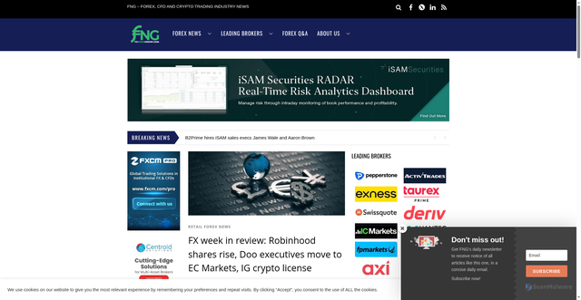 Security scan screenshot of https://fxnewsgroup.com/forex-news/retail-forex/fx-week-in-review-robinhood-shares-rise-doo-executives-move-to-ec-markets-ig-crypto-license/