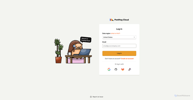 Security scan screenshot of https://app.posthog.com
