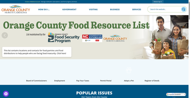 Security scan screenshot of https://orangecountync.gov/