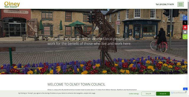 Security scan screenshot of https://www.olneytowncouncil.gov.uk/