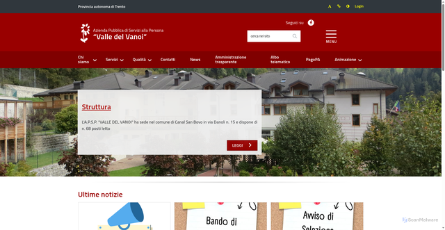 Security scan screenshot of https://www.apspvalledelvanoi.it/