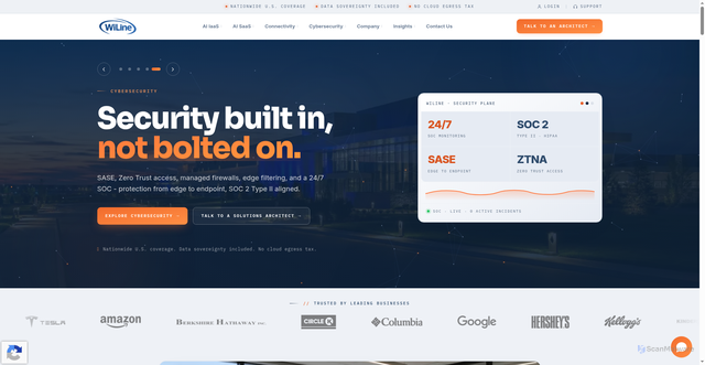 Security scan screenshot of https://wiline.com