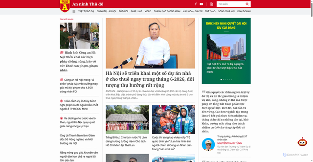 Security scan screenshot of https://anninhthudo.vn