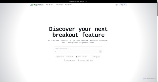 Security scan screenshot of https://magicpatterns.com