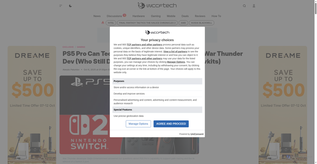 Security scan screenshot of https://wccftech.com/ps5-pro-can-technically-do-path-tracing-war-thunder-dev-didnt-get-switch-2-devkit/