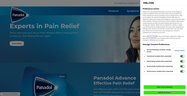 Security scan screenshot of https://www.panadol.com/en-gb/