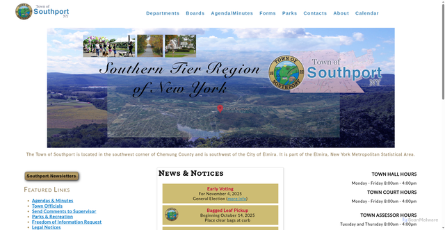 Security scan screenshot of https://townofsouthportny.gov/