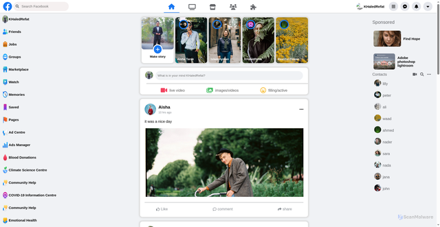 Security scan screenshot of https://fb-clone-new.vercel.app