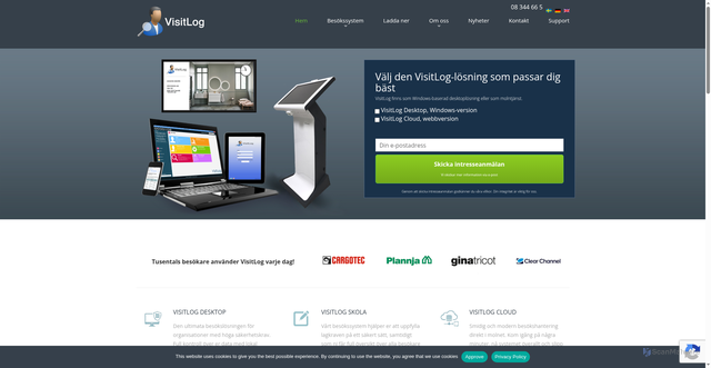 Security scan screenshot of https://visitlog.se