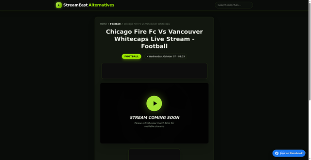 Security scan screenshot of http://streameastxyz.online/live/football/chicago-fire-fc-vs-vancouver-whitecaps/ppv-chicago-fire-fc-vs-vancouver-whitecaps/