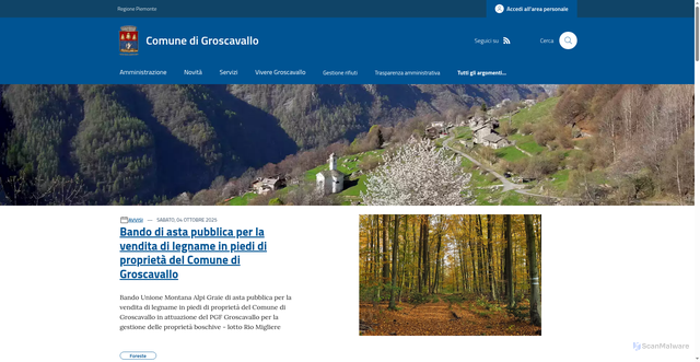 Security scan screenshot of https://www.comune.groscavallo.to.it/