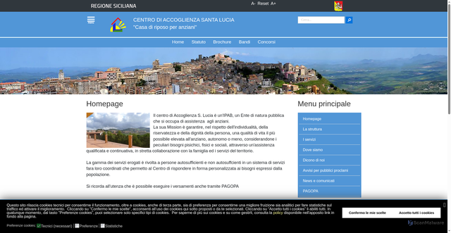 Security scan screenshot of https://www.centrodiaccoglienzasantalucia.it/