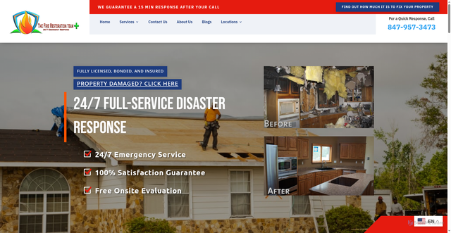 Security scan screenshot of https://www.thefirerestorationteam.com/
