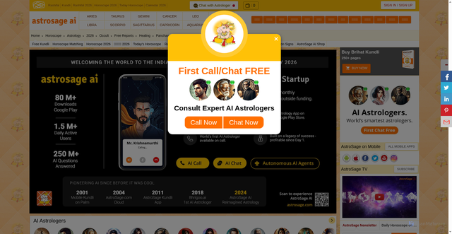 Security scan screenshot of https://astrosage.com