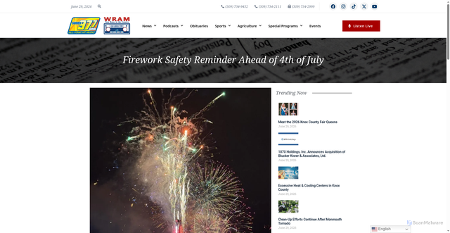 Security scan screenshot of https://977wmoi.com/2026/06/firework-safety-reminder-ahead-of-4th-of-july/