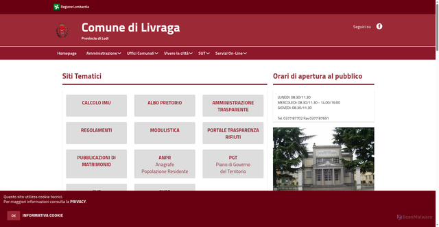 Security scan screenshot of https://www.comune.livraga.lo.it/hh/index.php