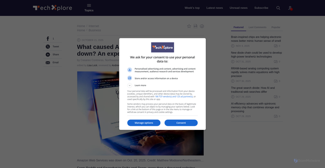 Security scan screenshot of https://techxplore.com/news/2025-10-amazon-web-expert.html