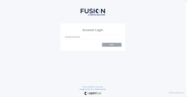 Security scan screenshot of https://fusion.certus.com