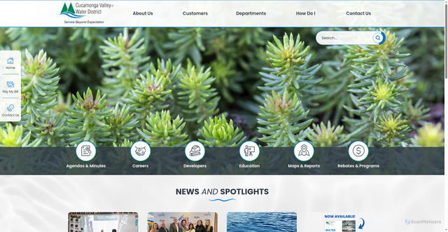 Security scan screenshot of https://www.cvwdwater.com/
