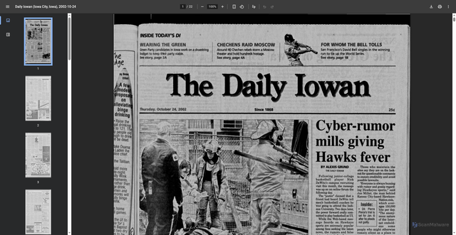 Security scan screenshot of https://dailyiowan.lib.uiowa.edu/DI/2002/di2002-10-24.pdf