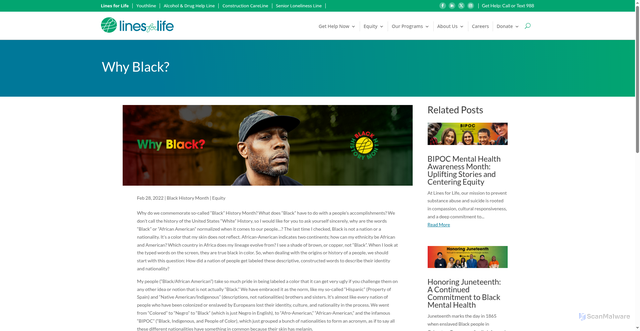 Security scan screenshot of https://www.linesforlife.org/why-black/