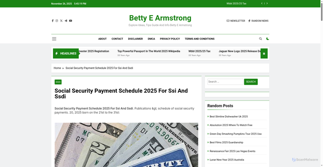 Security scan screenshot of https://bettyearmstrongd.pages.dev/mluov-social-security-payment-schedule-2025-for-ssi-and-ssdi-lgzrq/