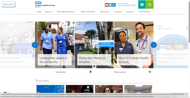 Security scan screenshot of http://www.croydonhealthservices.nhs.uk/