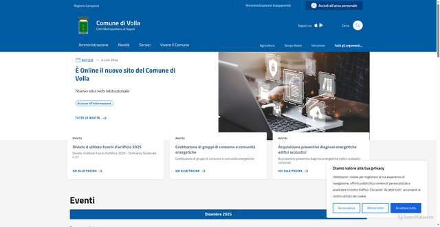 Security scan screenshot of https://comune.volla.na.it/