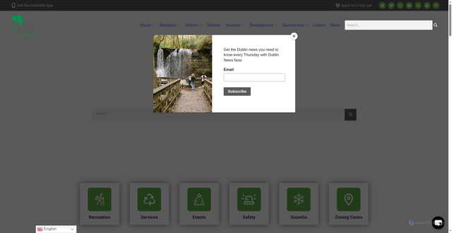 Security scan screenshot of https://dublinohiousa.gov/