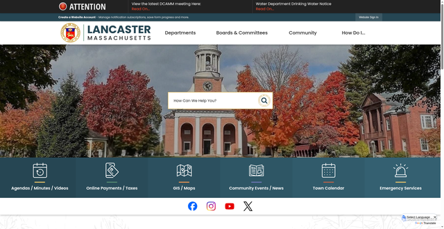 Security scan screenshot of https://www.ci.lancaster.ma.us/