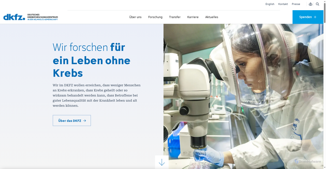 Security scan screenshot of https://www.dkfz.de/