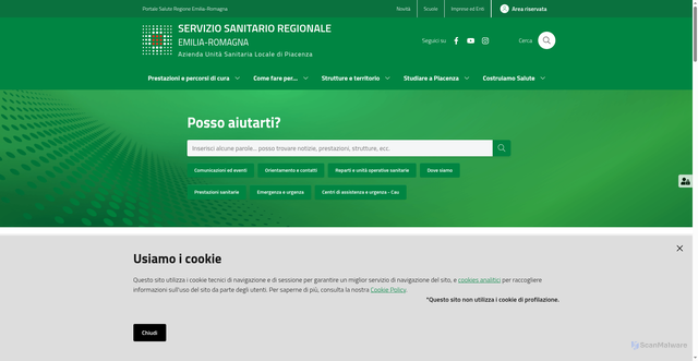 Security scan screenshot of https://www.ausl.pc.it/it