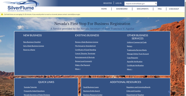 Security scan screenshot of https://www.nvsilverflume.gov