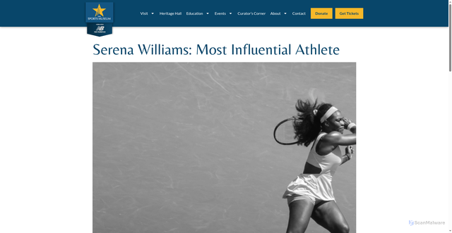 Security scan screenshot of https://www.sportsmuseum.org/serena-williams-most-influential-athlete/