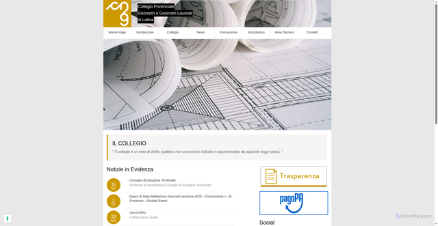 Security scan screenshot of https://www.geometrilatina.it/