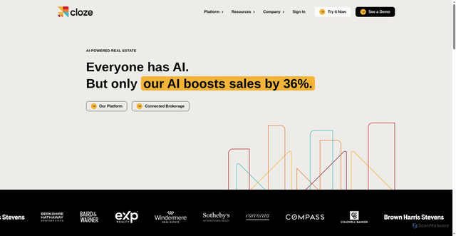 Security scan screenshot of https://www.cloze.com