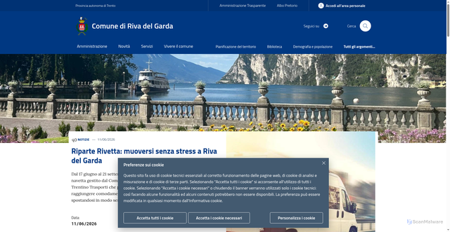 Security scan screenshot of https://www.comune.rivadelgarda.tn.it