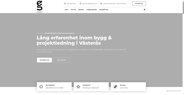 Security scan screenshot of https://ecgroup.nu