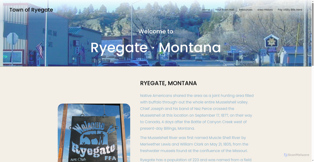 Security scan screenshot of https://www.ryegatemt.gov/