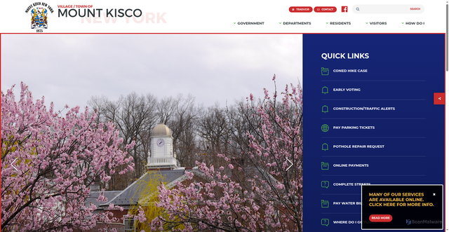 Security scan screenshot of https://mountkiscony.gov/